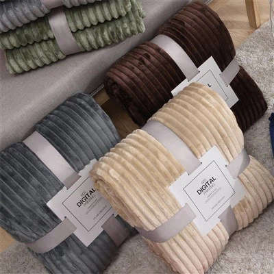 Chăn sọc cashmere màu chồn